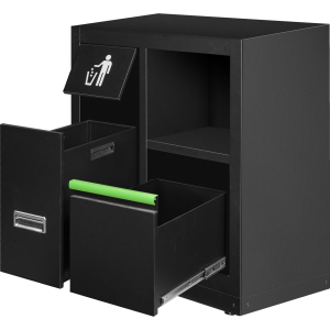 CASSETTIERA FISSA CON 3 CASSETTI CON SUPPORTO PER BOBINA DI CARTA