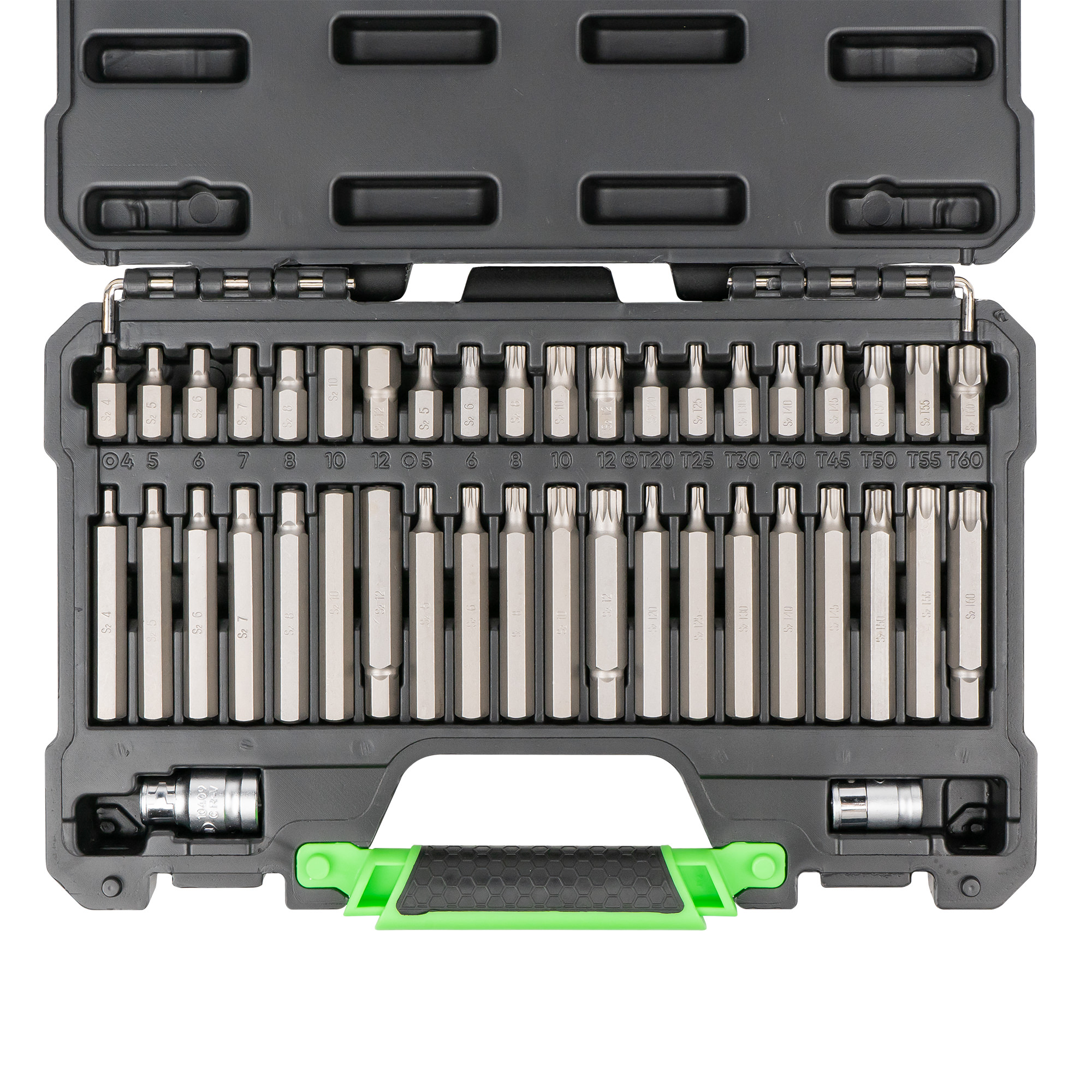 VALIGETTA DI 42 PEZZI CON INSERTI ESAGONALI, A 12 CANTI E TORX INVIOLABILI 1/2" E 3/8" - immagine 2