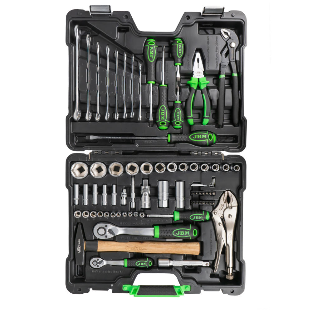 SET DI UTENSILI DA 72 PEZZI CON BUSSOLE ESAGONALI DA 1/4" E 1/2" – FINITURA ZINCATA - immagine 2
