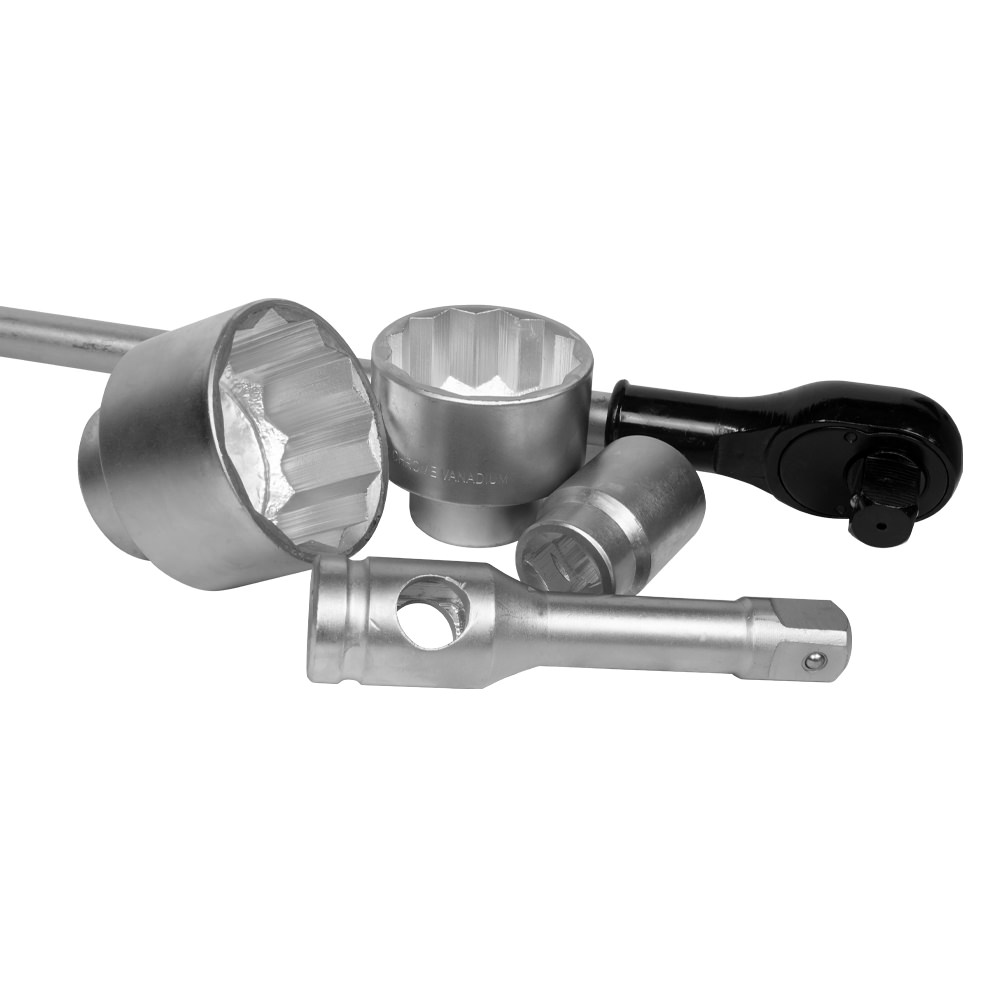 SET METALLICO DA 21 PEZZI CON BUSSOLE A 12 PUNTE DA 1" – FINITURA ZINCATA - immagine 4