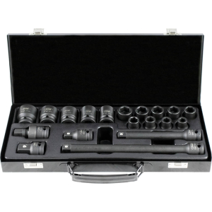 SET DI 19 BUSSOLE A PERCUSSIONE DA 1/2” CON 14 BUSSOLE ESAGONALI + ADATTATORI