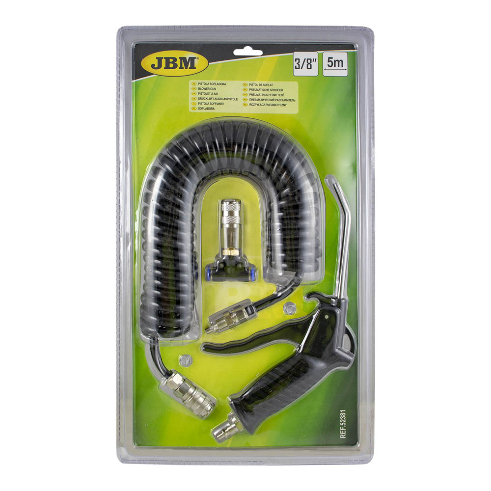 PISTOLA AD ARIA COMPRESSA + TUBO SPIRALATO DA 3/8" LUNGHEZZA 5M - immagine 2