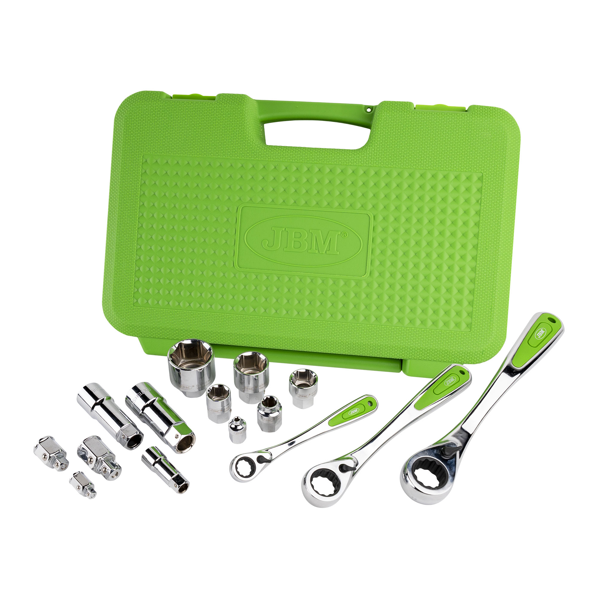SET DI UTENSILI GO-THROUGH DA 39 PEZZI CON BUSSOLE DA 1/2", 1/4" E 3/2" – FINITURA CROMATA - immagine 5