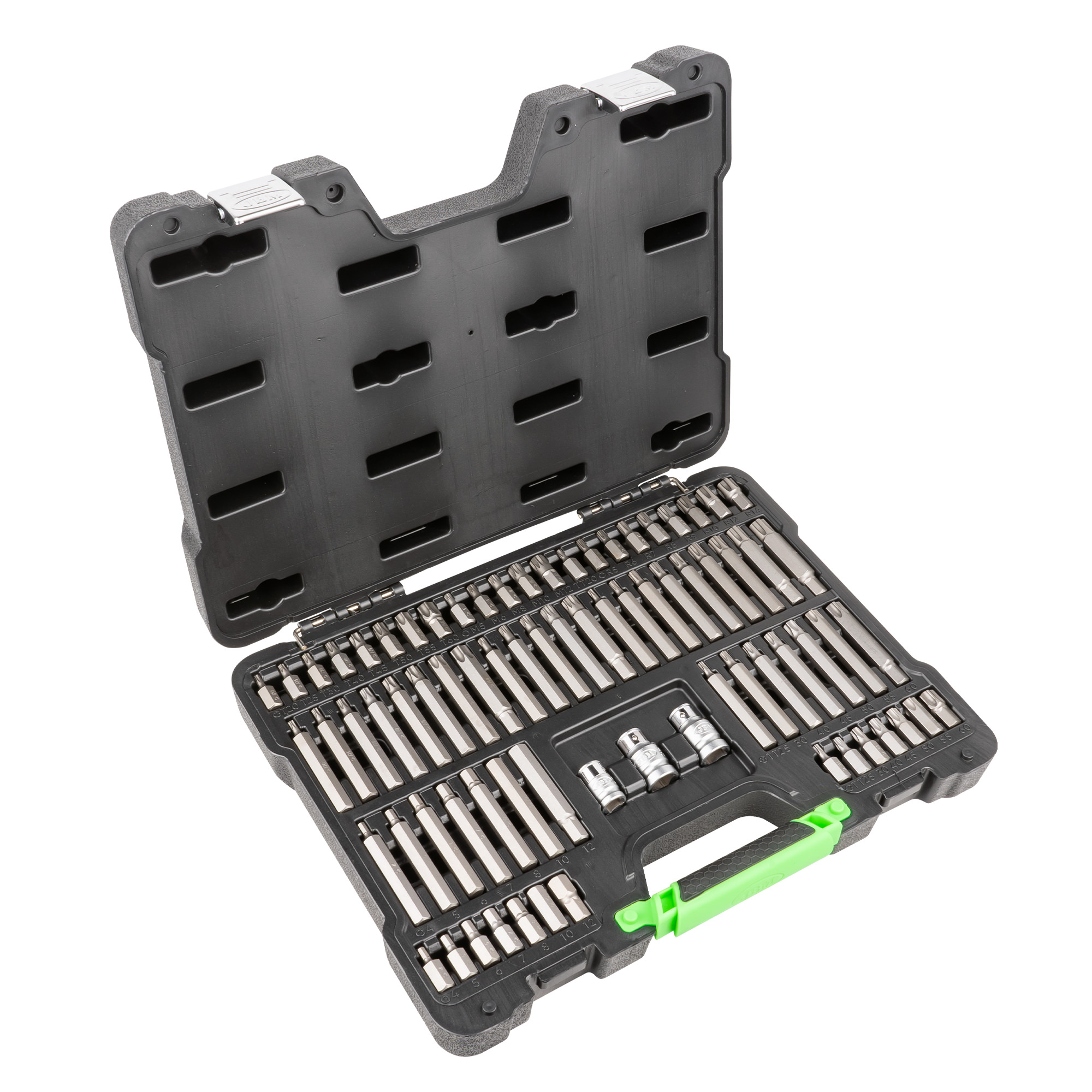VALIGETTA DI 75 PEZZI CON INSERTI ESAGONALI, XZN, RIBE, TORX E TORX INVIOLABILI 1/2" E 3/8" - immagine 2