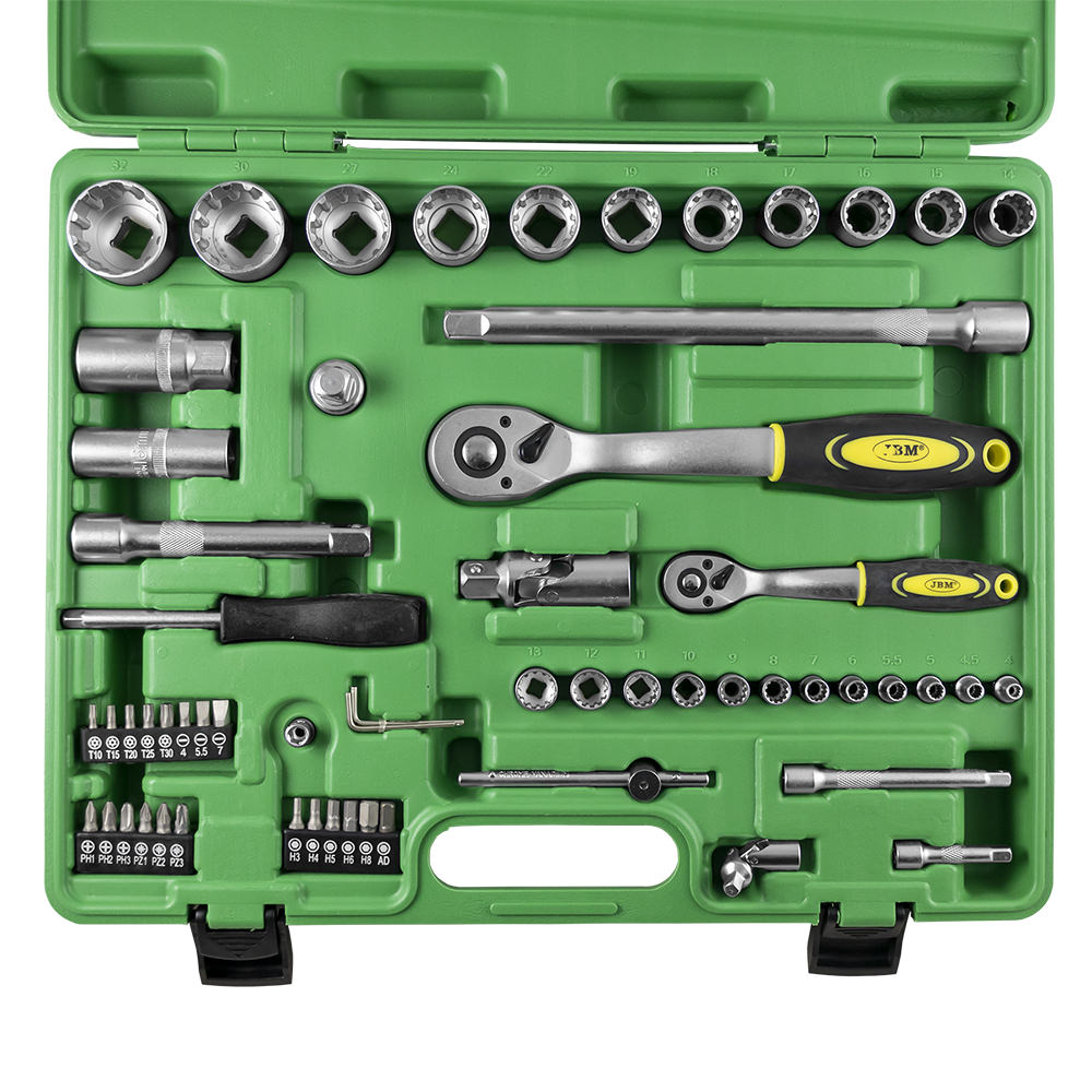 SET DI UTENSILI DA 60 PEZZI CON BUSSOLE SPLINE DA 1/2" E 1/4" – FINITURA ZINCATA - immagine 4