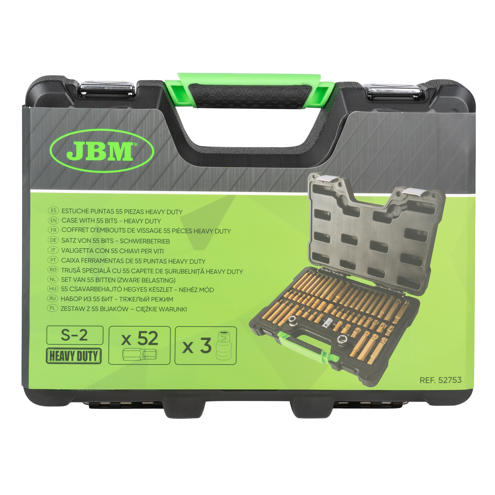 VALIGETTA DI 55 PEZZI CON INSERTI ESAGONALI, A 12 CANTI E TORX E ADATTATORI 1/2" E 3/8" - immagine 5