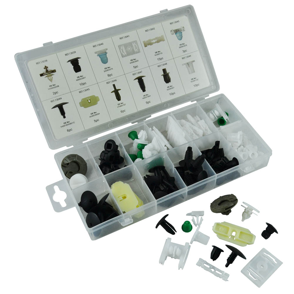 ASSORTIMENTO CLIP DI FISSAGGIO PER VOLKSWAGEN 85 PEZZI