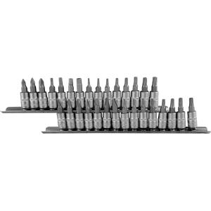 SET DI 30 INSERTI PHILLIPS, PIATTO, ALLEN, TORX E TORX INVIOLABILI CON BUSSOLE 1/4"