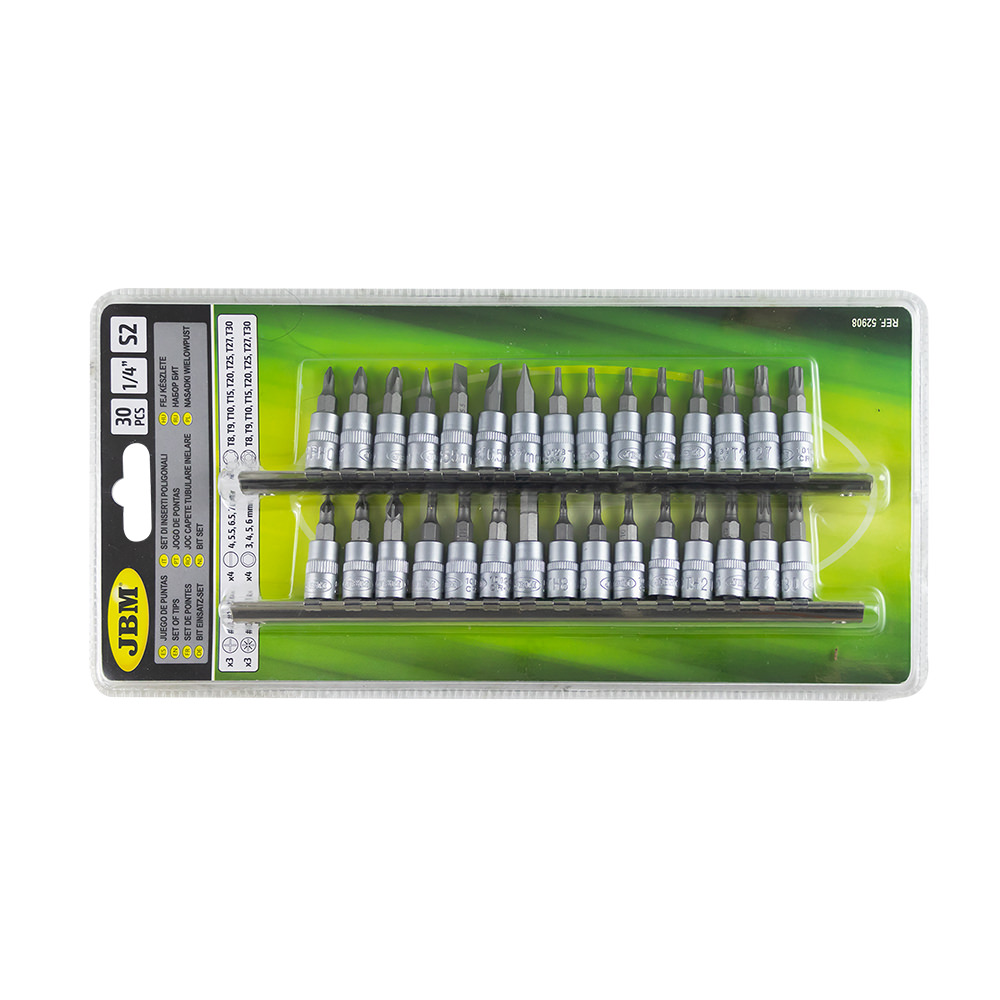 SET DI 30 INSERTI PHILLIPS, PIATTO, ALLEN, TORX E TORX INVIOLABILI CON BUSSOLE 1/4" - immagine 4