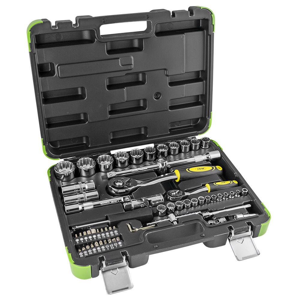 SET DI UTENSILI DA 60 PEZZI CON BUSSOLE SPLINE DA 1/2" E 1/4" – FINITURA CROMATA - immagine 4