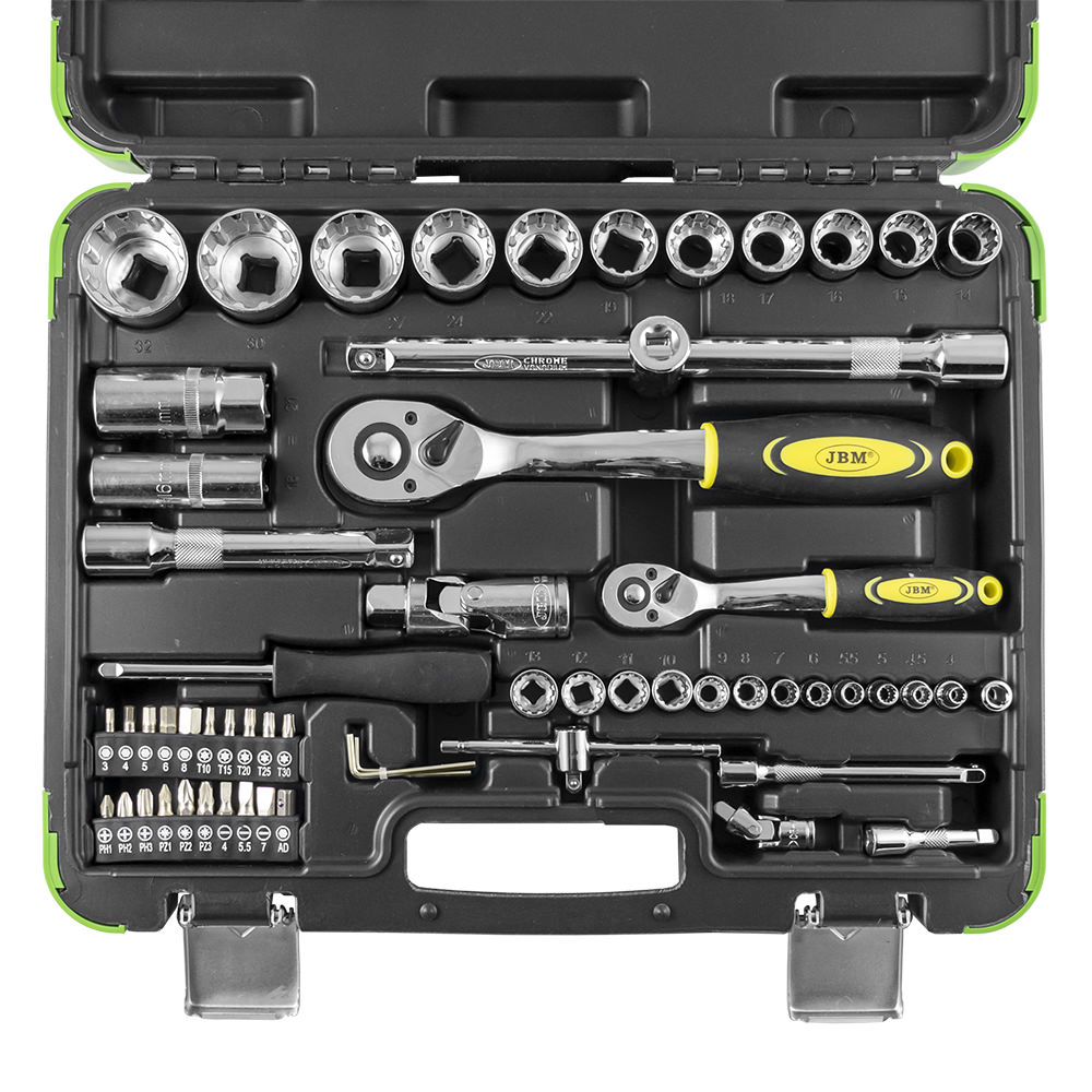 SET DI UTENSILI DA 60 PEZZI CON BUSSOLE SPLINE DA 1/2" E 1/4" – FINITURA CROMATA - immagine 5