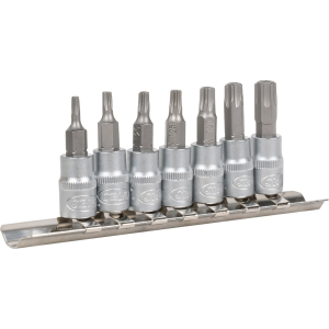 SET DI 7 INSERTI TORX INVIOLABILI CON BUSSOLE 1/4"