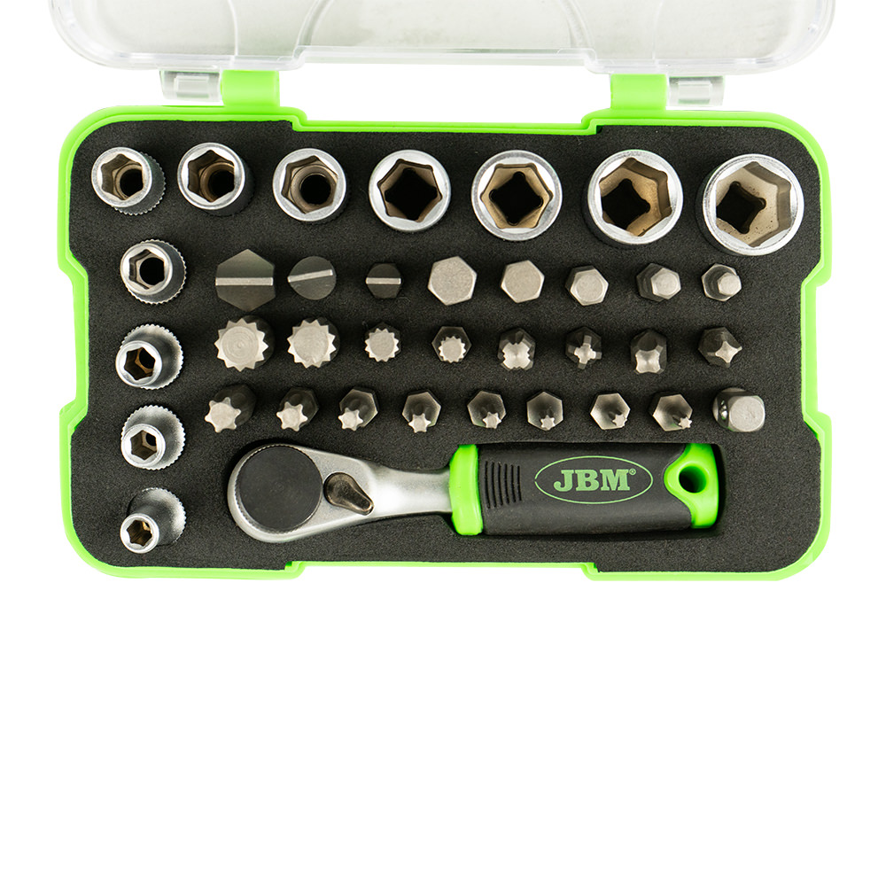 MINI SET DI 37 INSERTI E BUSSOLE CON CRICCHETTO 1/4" - immagine 4