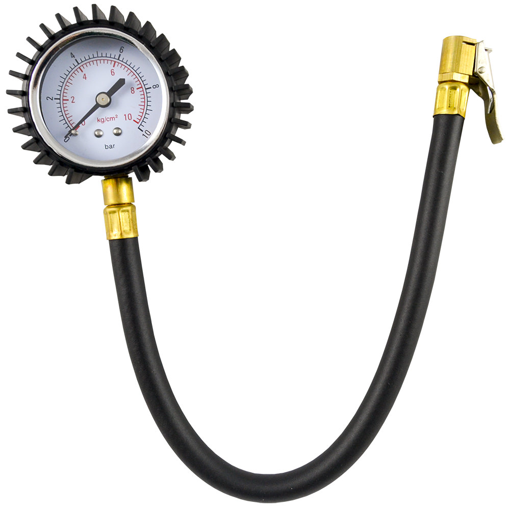 MANOMETRO CON TUBO FLESSIBILE PER GOMME (0-10BAR)