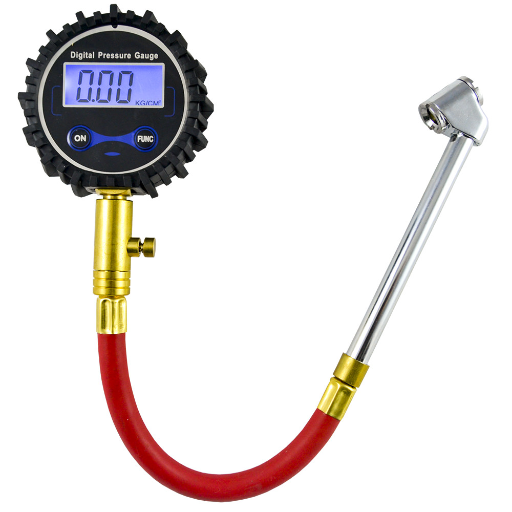 MANOMETRO DIGITALE CON TUBO FLESSIBILE PER GOMME (0-15BAR)