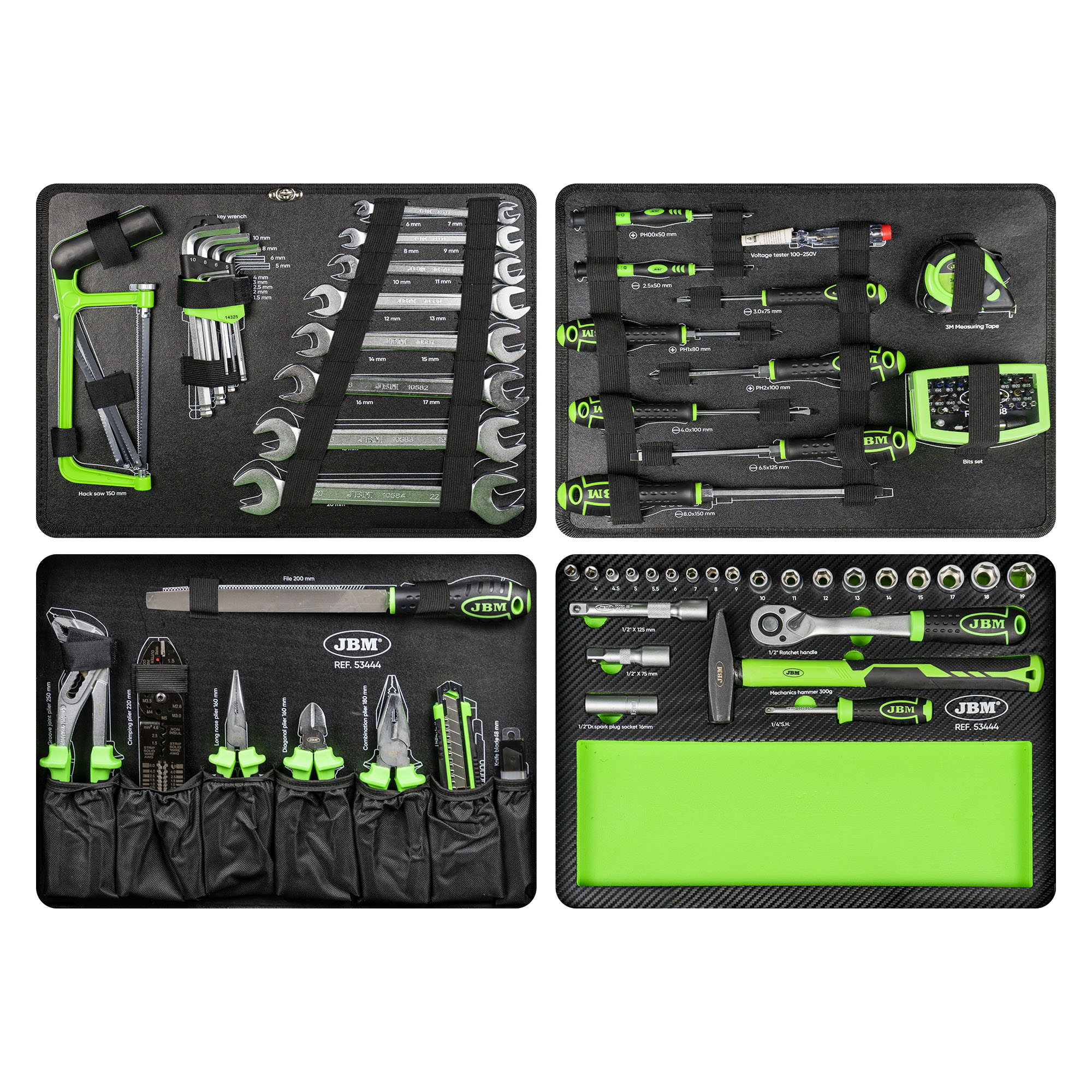 SET DI UTENSILI DA 109 PEZZI IN ALLUMINIO CON BUSSOLE DA 1/4" E 1/2" – FINITURA ZINCATA - immagine 5