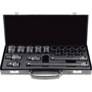 SET DI 19 BUSSOLE A PERCUSSIONE DA 1/2” CON 14 BUSSOLE A 12 TAGLI + ADATTATORI
