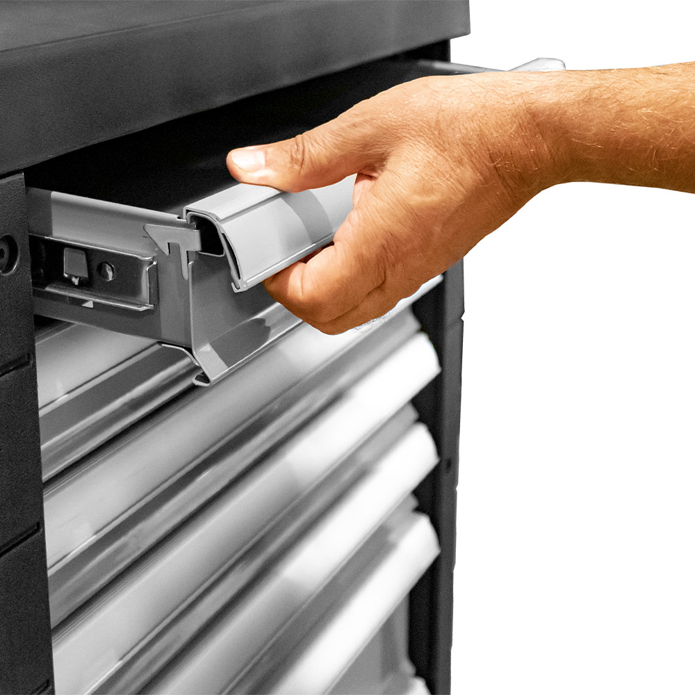 CARRELLO PORTA ATTREZZI A 7 CASSETTI GRIGIO - ALLESTITO - immagine 2