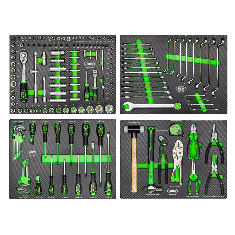 CARRELLO CON 7 CASSETTI VERDE - CON UTENSILI 276 PEZZI - immagine 2