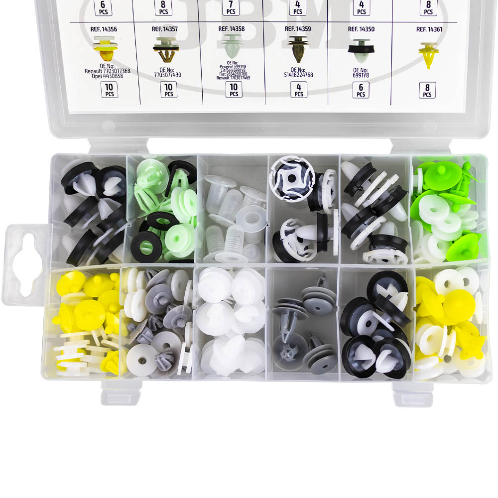 ASSORTIMENTO DI 85 PZ. CLIP PER PANNELLI PORTA RENAULT DACIA - immagine 2