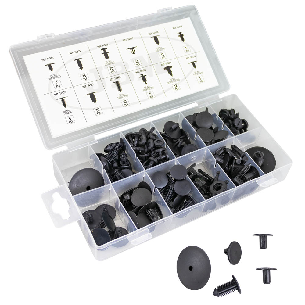 ASSORTIMENTO DI 109 PZ. CLIP PER TAPPEZZATURA RENAULT DACIA