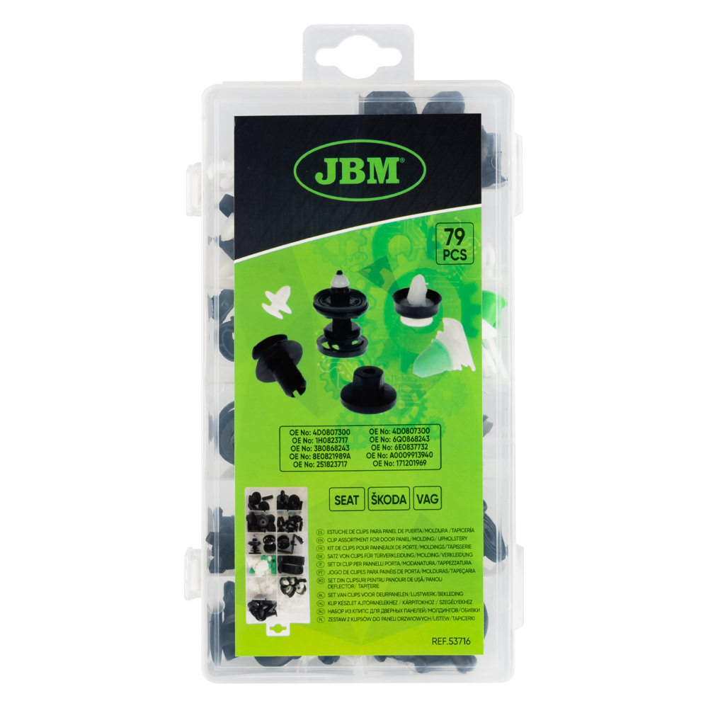 ASSORTIMENTO DI 79 PZ. CLIP PER PANNELLI PORTA/MODANATURA/TAPPEZZATURA VAG/SEAT/SKODA - immagine 4