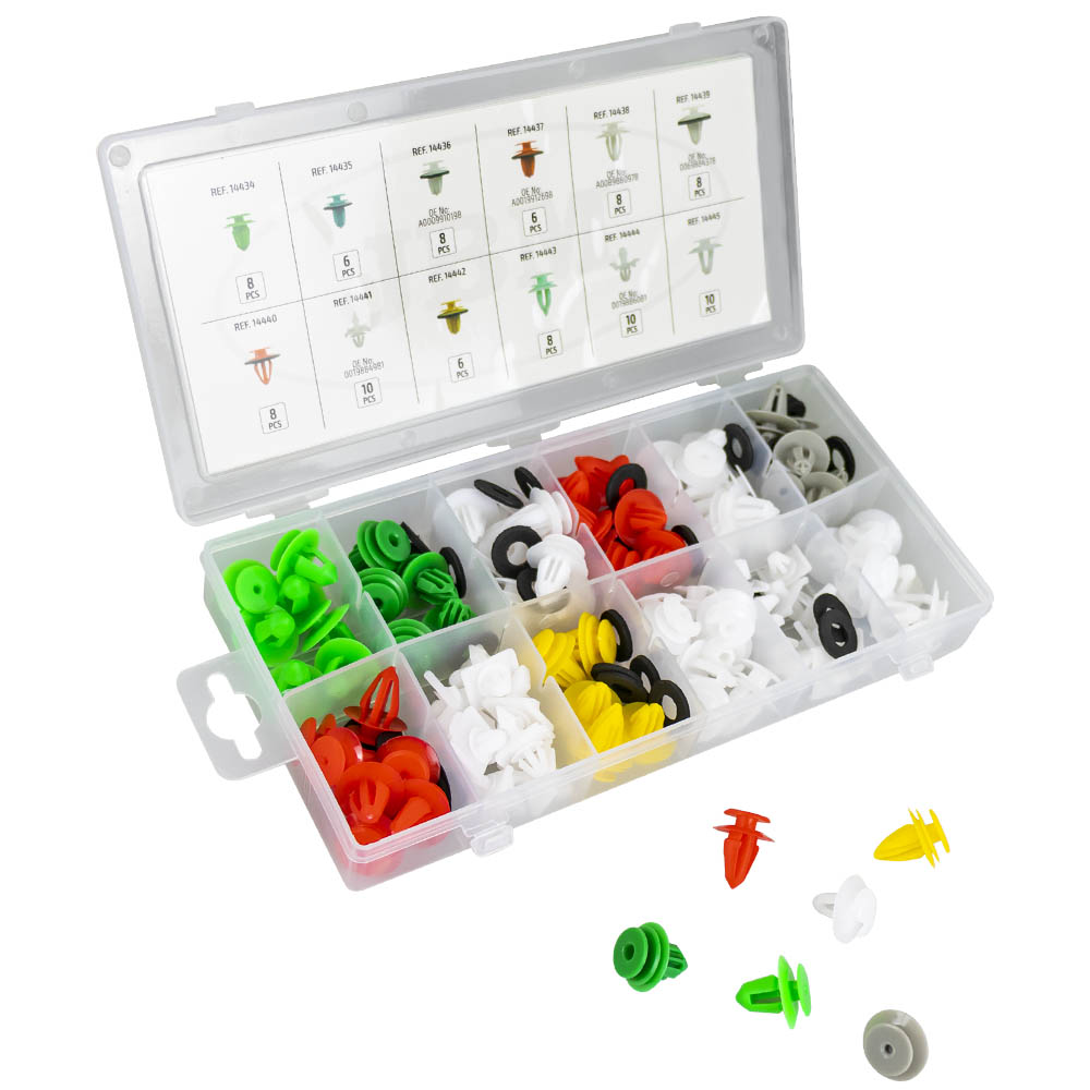 ASSORTIMENTO DI 96 PZ. CLIP PER PANNELLI PORTA/MODANATURA MERCEDES-BENZ