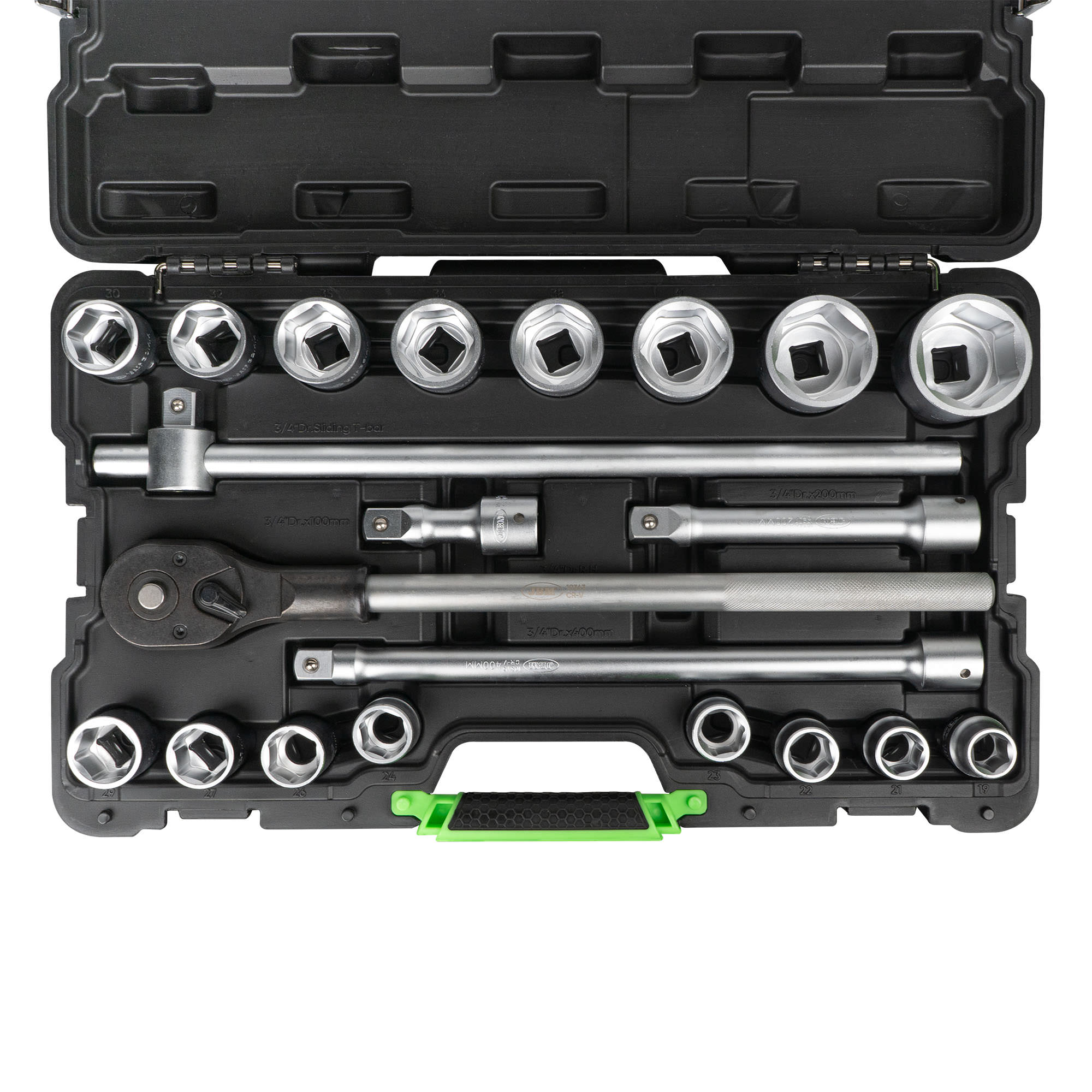 SET DI UTENSILI DA 21 PEZZI CON BUSSOLE ESAGONALI DA 3/4" – FINITURA ZINCATA - immagine 2