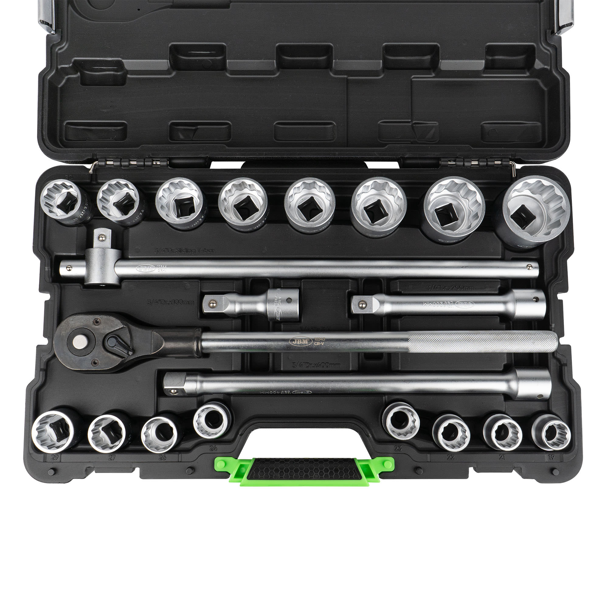 SET DI UTENSILI DA 21 PEZZI CON BUSSOLE A 12 PUNTE DA 3/4" – FINITURA ZINCATA - immagine 3