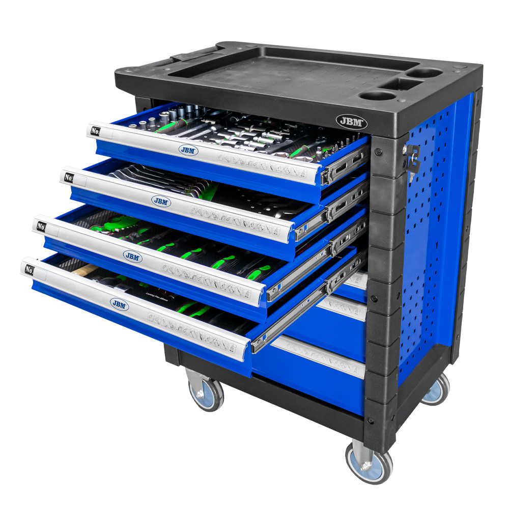 CARRELLO PORTA ATTREZZI A 7 CASSETTI BLU - ALLESTITO - immagine 3