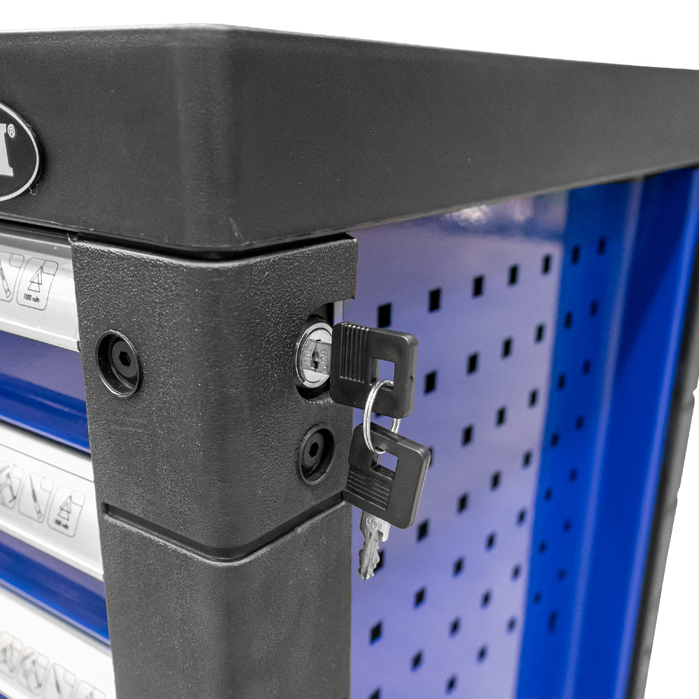 CARRELLO CON 7 CASSETTI BLU - VUOTO - immagine 3