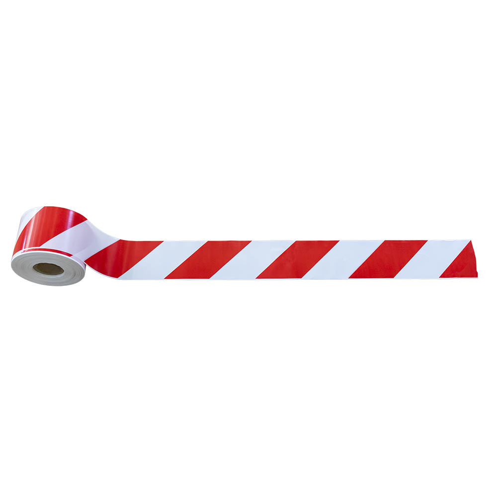 NASTRO SEGNALETICO BIANCO-ROSSO - 200M - immagine 2