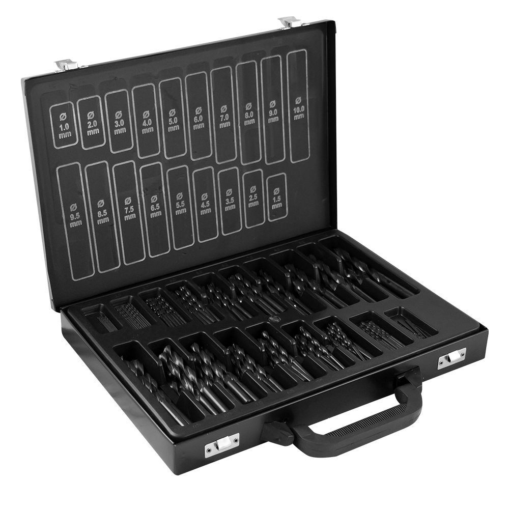 SET DI PUNTE AD ELICA HSS 4241, 1-10 MM, NERO