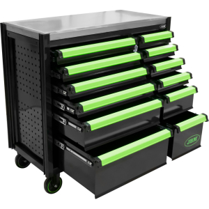 CARRELLO CON 12 CASSETTI VERDE - VUOTO