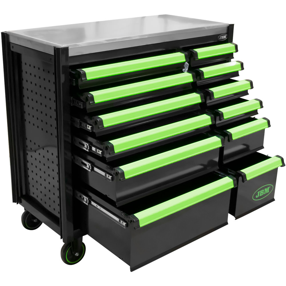 CARRELLO CON 12 CASSETTI VERDE - VUOTO