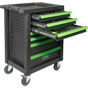 CARRELLO CON 7 CASSETTI VERDE - CON UTENSILI
