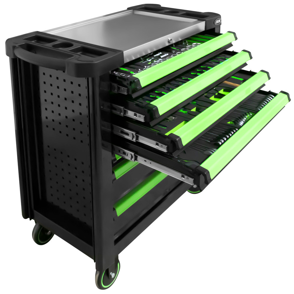 CARRELLO XL CON 7 CASSETTI VERDE - CON UTENSILI - immagine 3