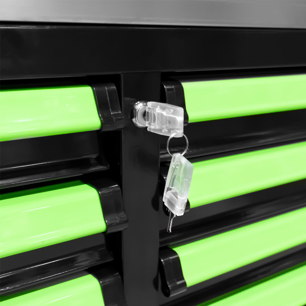 CARRELLO CON 12 CASSETTI VERDE - CON UTENSILI - immagine 5