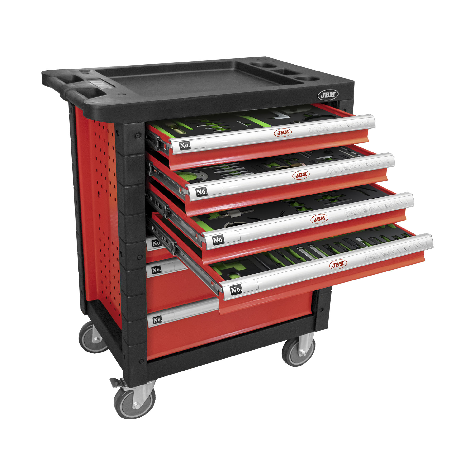 CARRELLO CON 7 CASSETTI ROSSO - SPECIALE KIT MESSA IN FASE - immagine 2