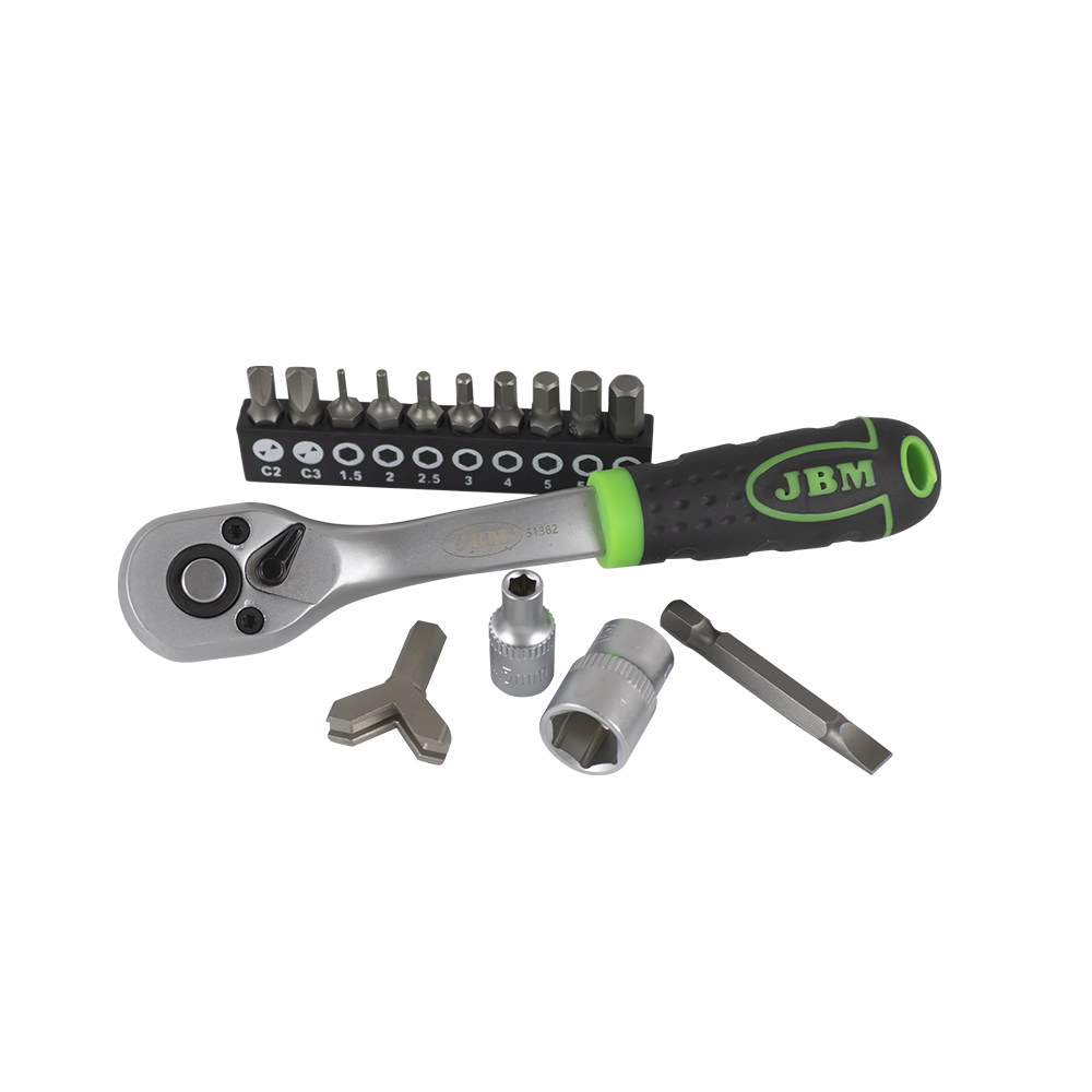 SET DI UTENSILI DA 130 PEZZI CON BUSSOLE E INSERTI 1/4" – FINITURA ZINCATA - immagine 4