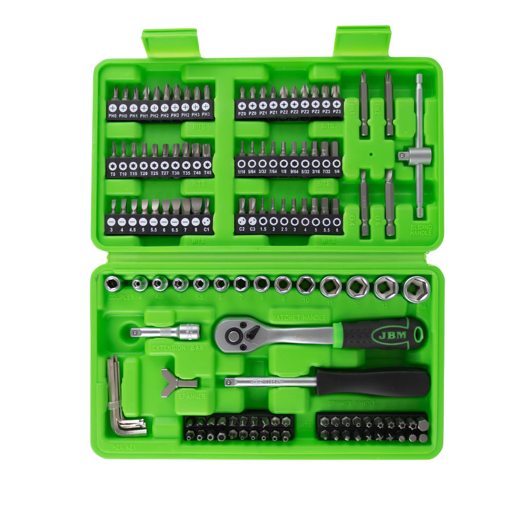 SET DI UTENSILI DA 130 PEZZI CON BUSSOLE E INSERTI 1/4" – FINITURA ZINCATA - immagine 6