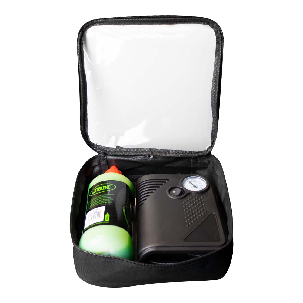KIT DI RIPARAZIONE PNEUMATICI - LIQUIDO SIGILLANTE E COMPRESSORE D'ARIA - immagine 2