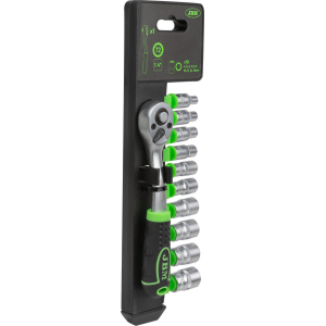 CRICCHETTO 1/4" CON TESTA A 72 DENTI 145MM E BUSSOLE ESAGONALI