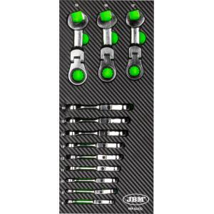 MODULO DI 12 MINI CHIAVI COMBINATE CON SNODO A CRICCHETTO