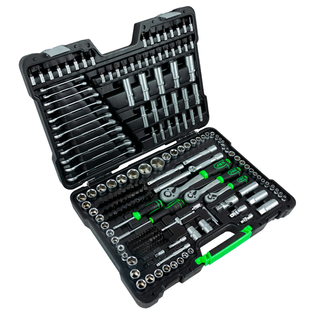 SET DI UTENSILI DA 216 PEZZI CON BUSSOLE ESAGONALI DA 1/4", 3/8" E 1/2" – FINITURA ZINCATA - immagine 3