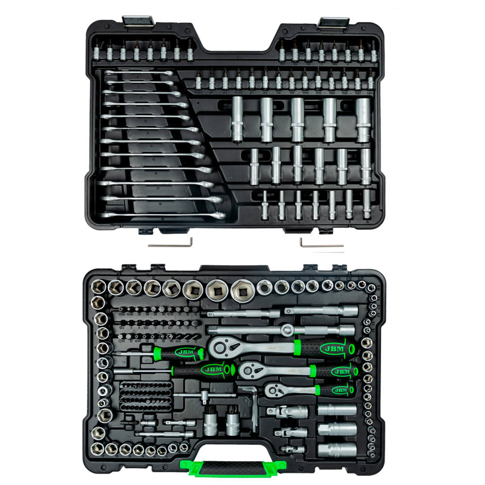 SET DI UTENSILI DA 216 PEZZI CON BUSSOLE ESAGONALI DA 1/4", 3/8" E 1/2" – FINITURA ZINCATA - immagine 4