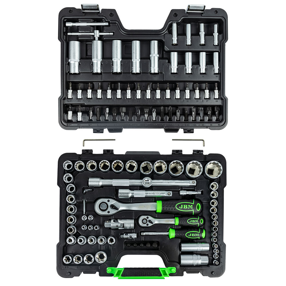 SET DI UTENSILI DA 113 PEZZI CON BUSSOLE A 12 LATI DA 1/4" E 1/2" – FINITURA ZINCATA - immagine 3