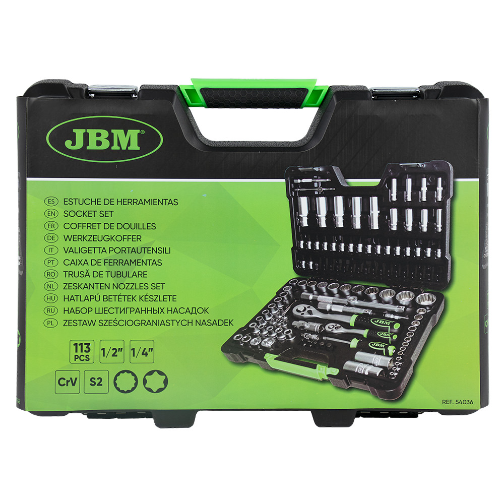 SET DI UTENSILI DA 113 PEZZI CON BUSSOLE A 12 LATI DA 1/4" E 1/2" – FINITURA ZINCATA - immagine 5