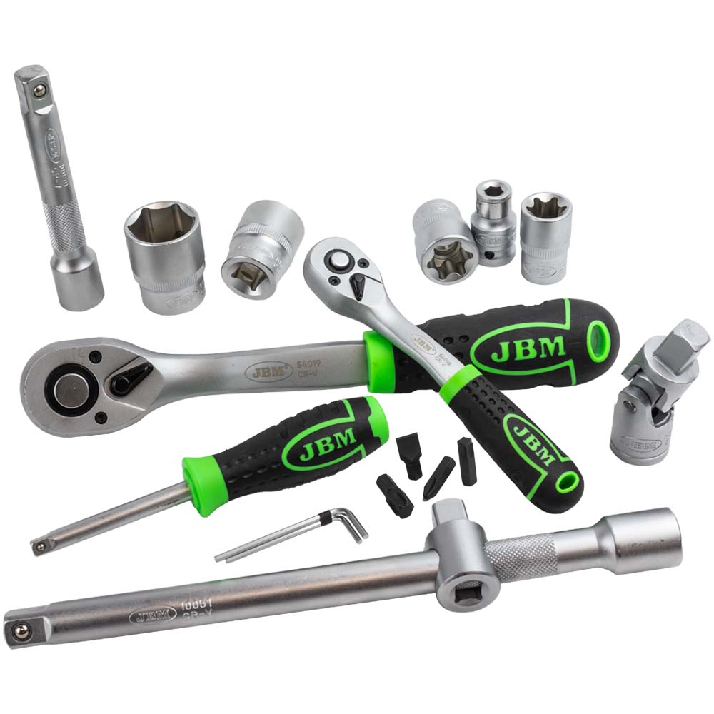 SET DI UTENSILI DA 108 PEZZI CON BUSSOLE ESAGONALI DA 1/4" E 1/2" – FINITURA ZINCATA - immagine 4