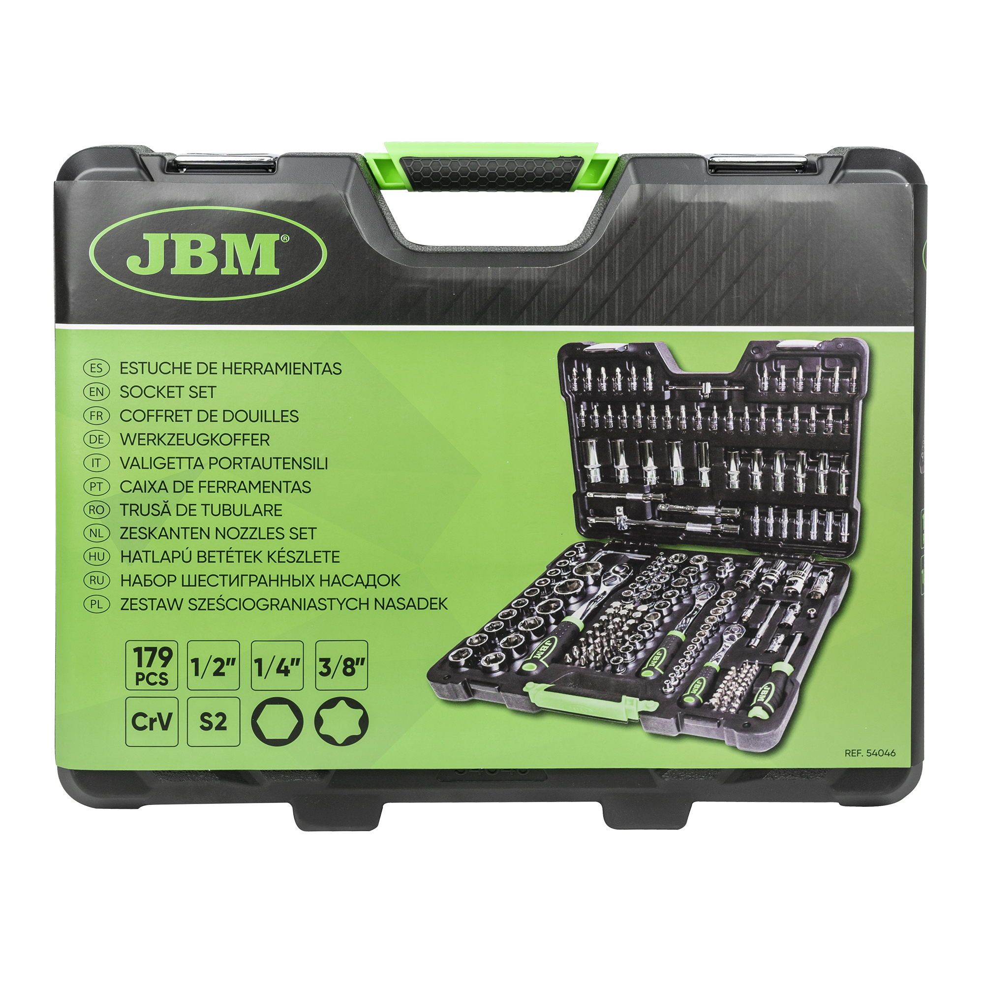 SET DI UTENSILI DA 179 PEZZI CON BUSSOLE ESAGONALI DA 1/4", 3/8" E 1/2" – FINITURA CROMATA - immagine 4